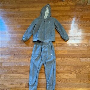 Nike Kids' Gray Jordan Fleece Hoodie & Jogger Set - Size 7